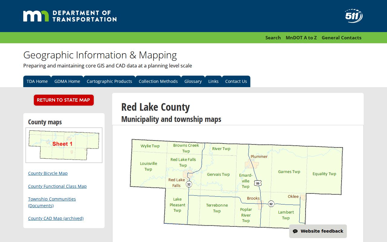 Red Lake County court docket Red Lake Falls county map