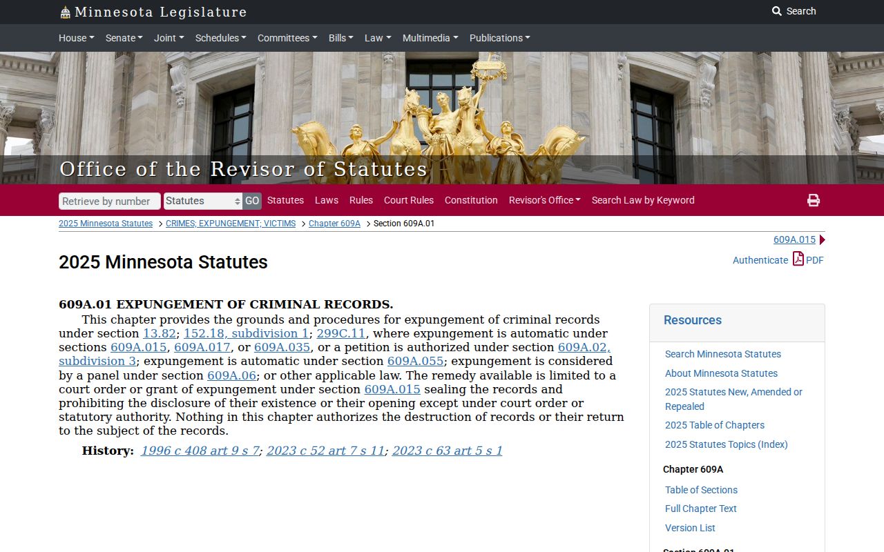Red Lake County criminal docket expungement access reference