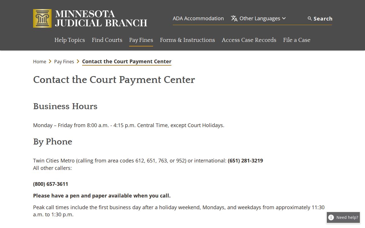 Red Lake County traffic court records Court Payment Center contact information