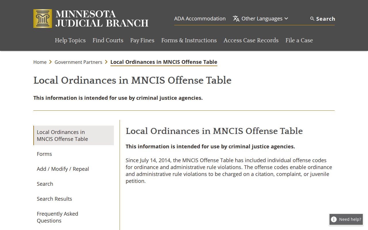 Red Lake County traffic court records Local Ordinances resource
